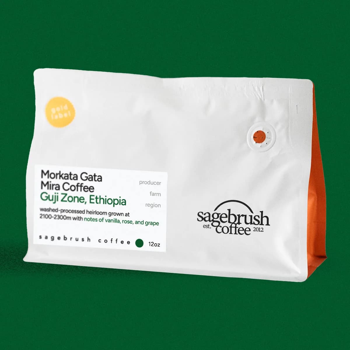 morkata gata • washed-processed guji heirloom, ethiopia coffee from sagebrush coffee shop & roastery