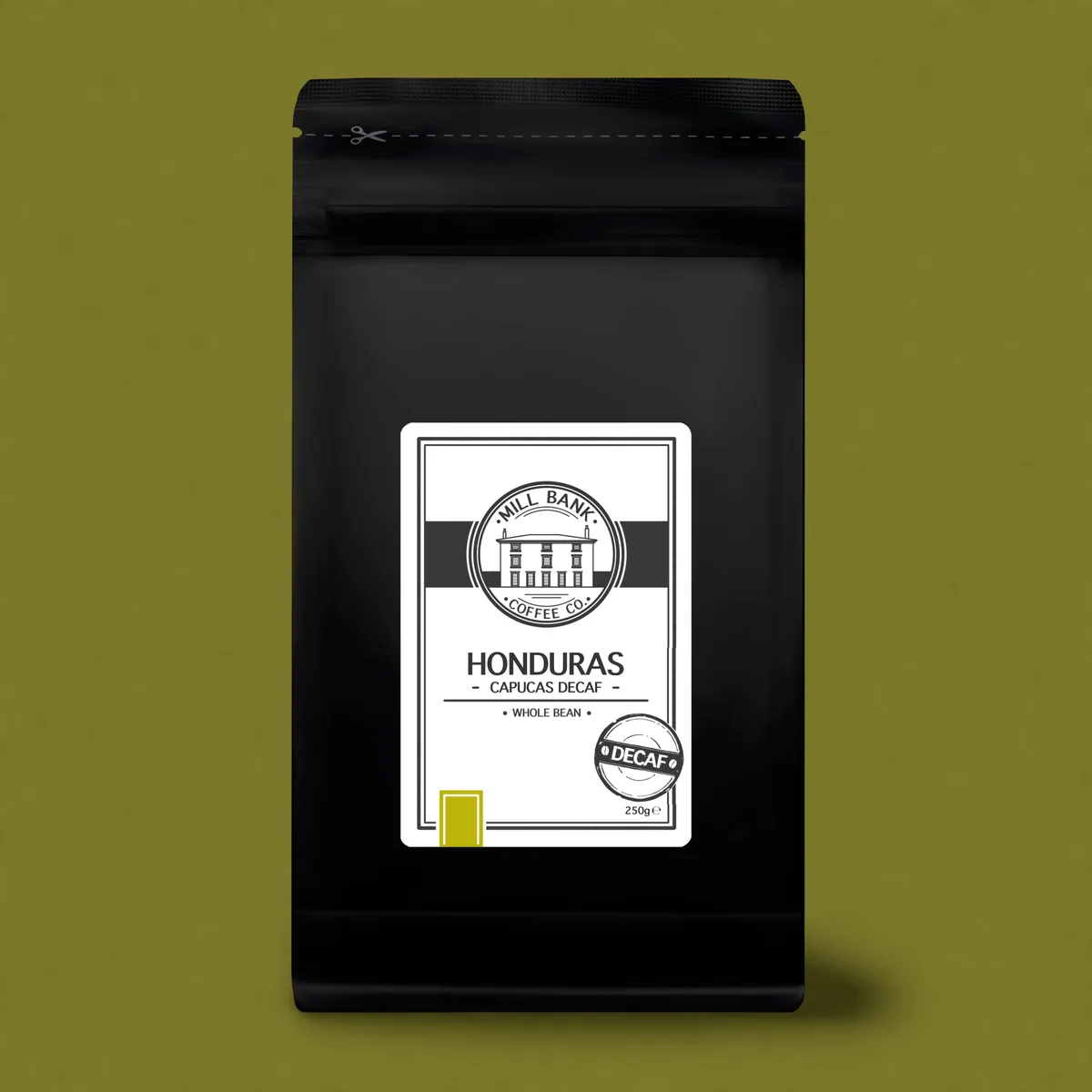 honduras capucas decaf, honduras coffee from mill bank coffee co.