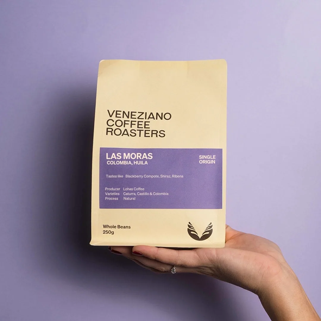 colombia las moras natural, colombia coffee from veneziano coffee roasters west end