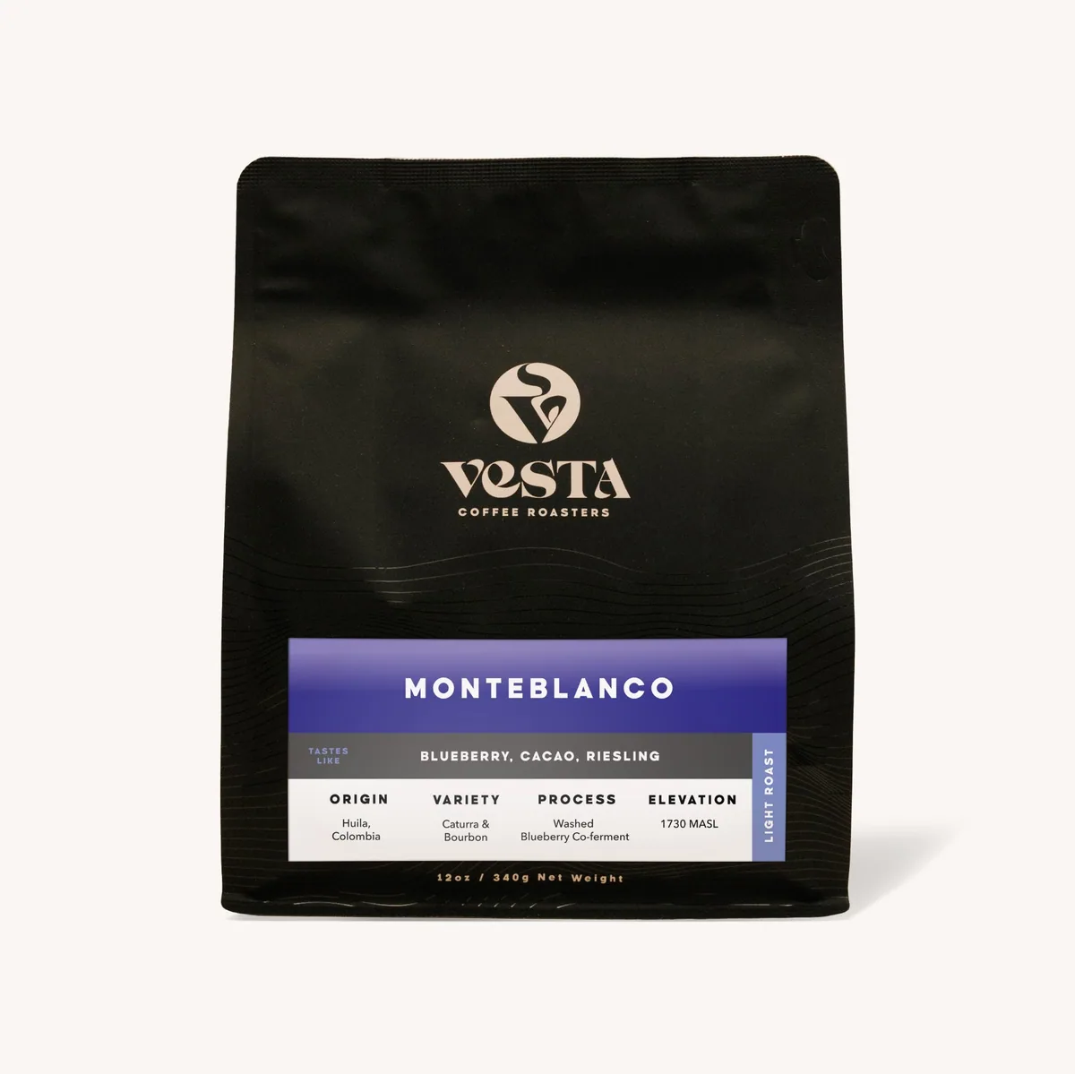 monteblanco blueberry co-ferment, colombia coffee from vesta coffee roasters