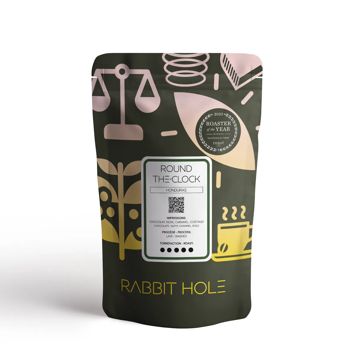 round-the-clock, honduras coffee from rabbit hole roasters