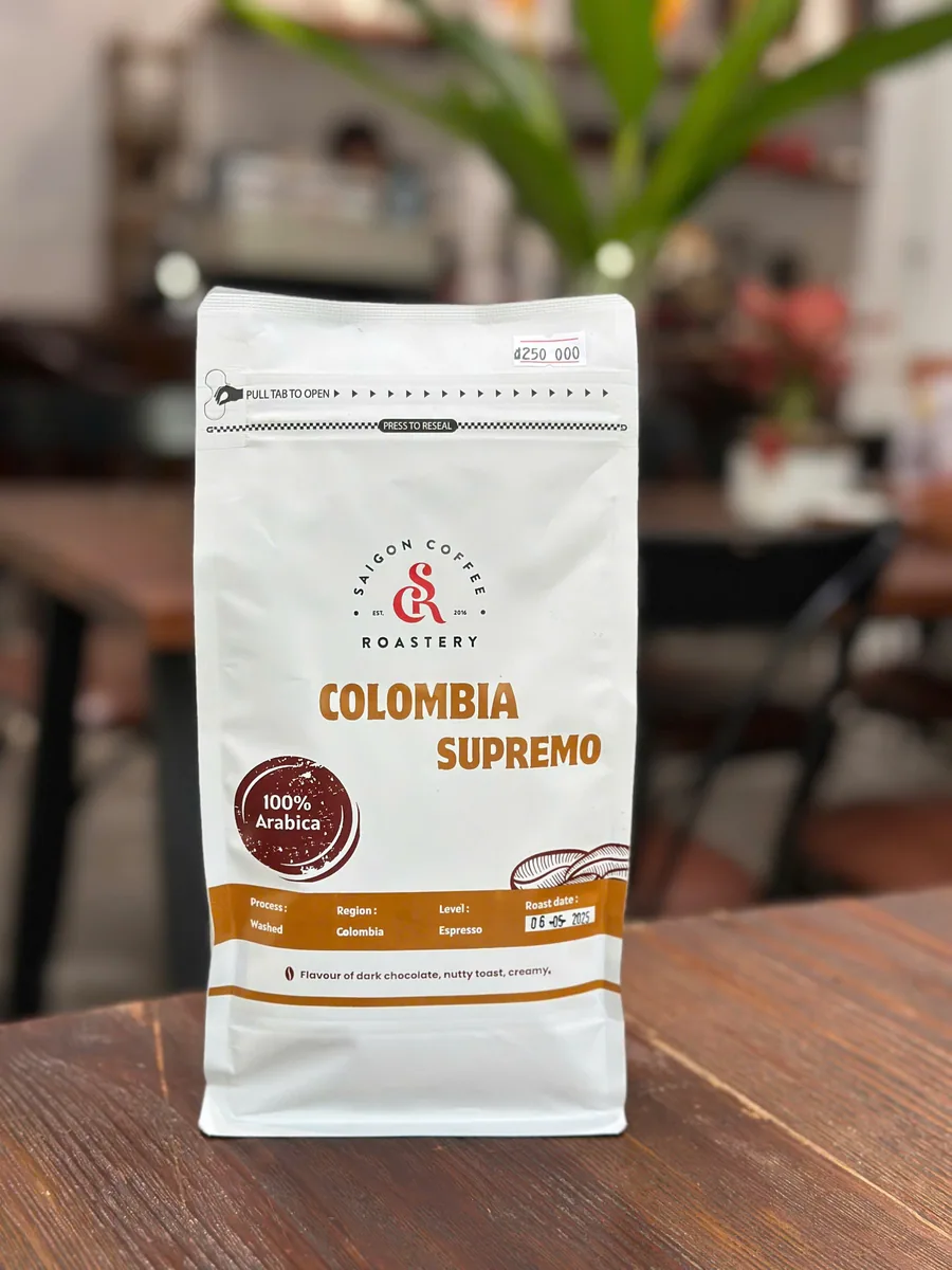 colombia supremo (500gr), colombia coffee from saigon coffee roastery