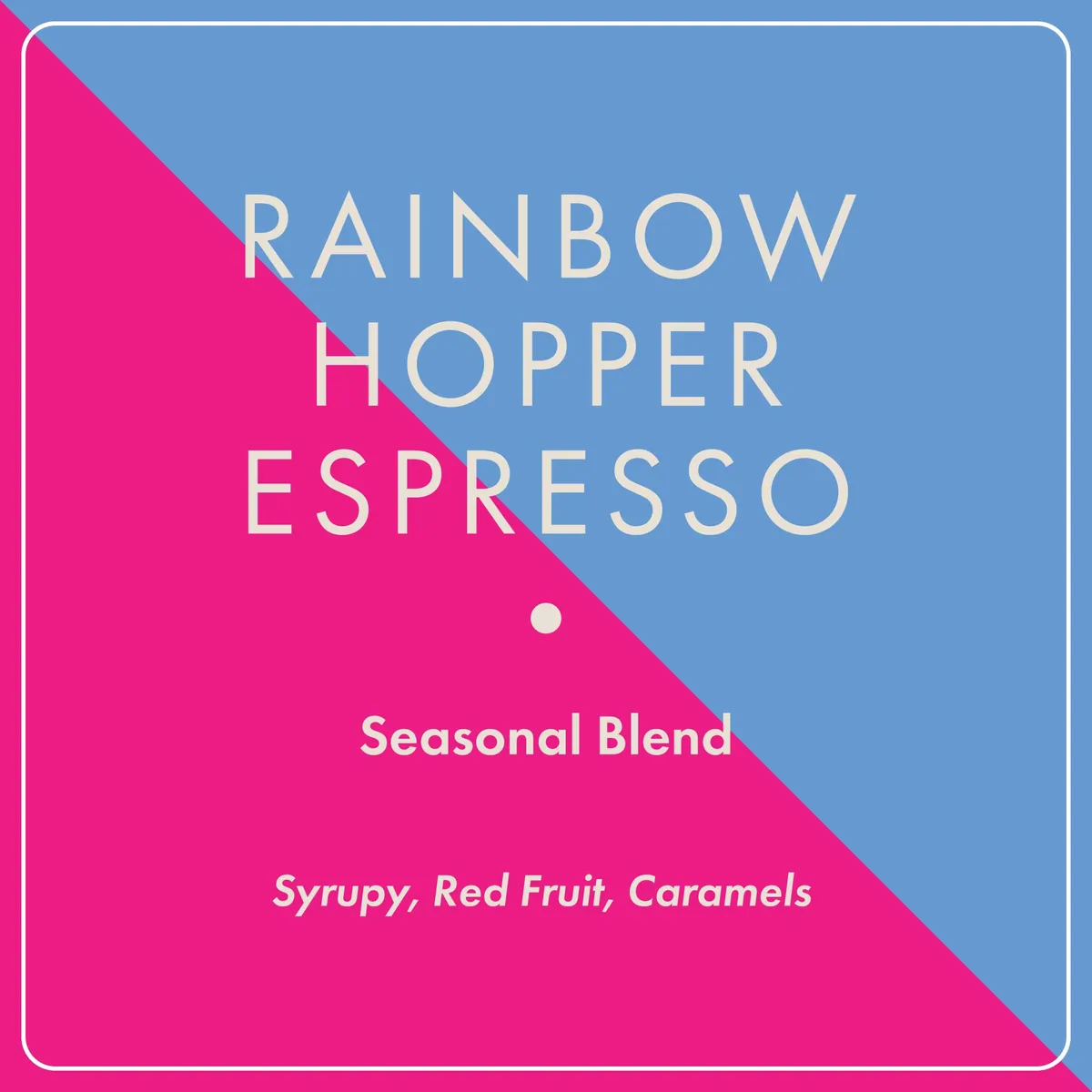 rainbow hopper espresso, burundi + colombia coffee from regalia