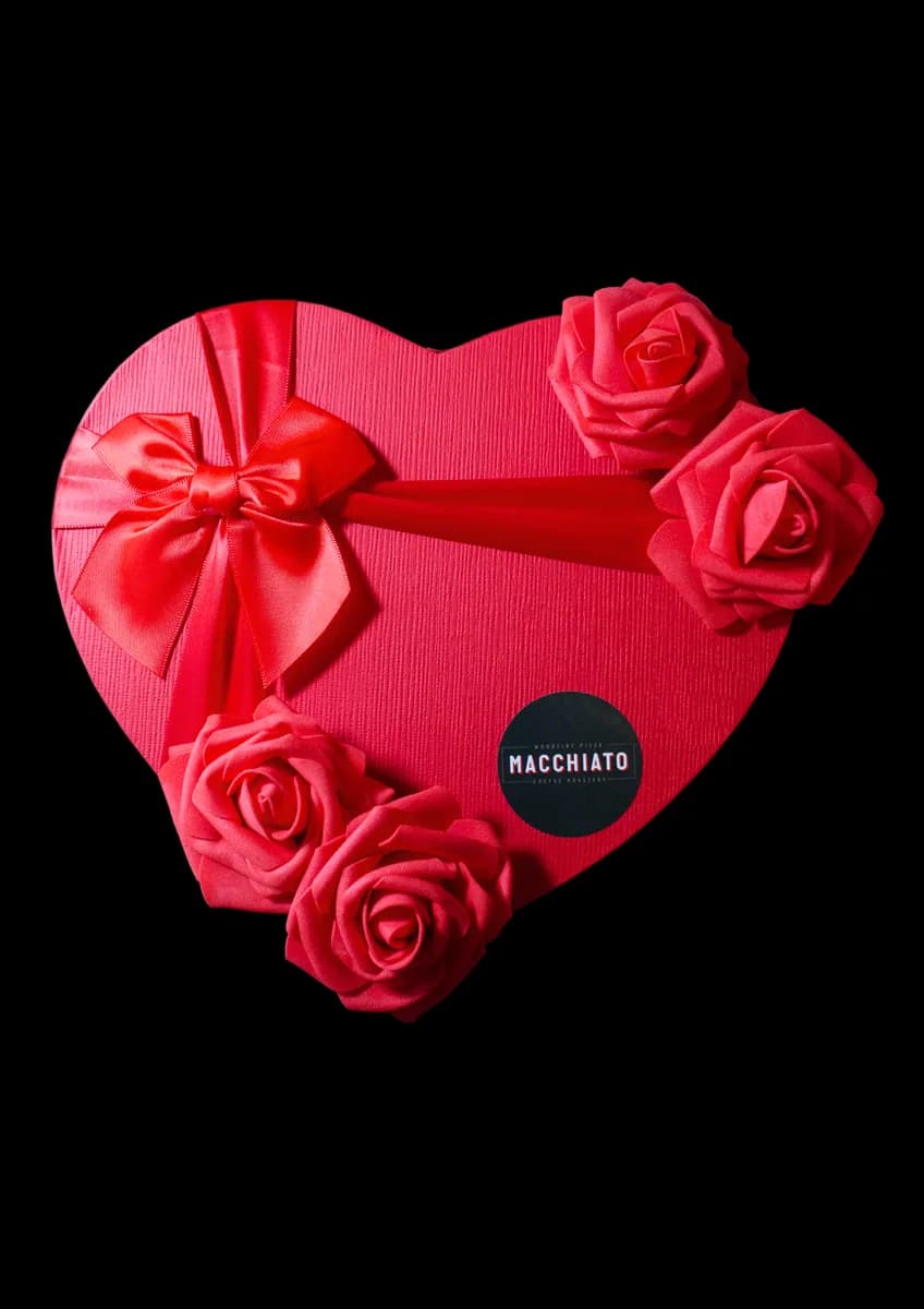 sweetheart gift box, brazil coffee from macchiato wood fire pizza and coffee roasters