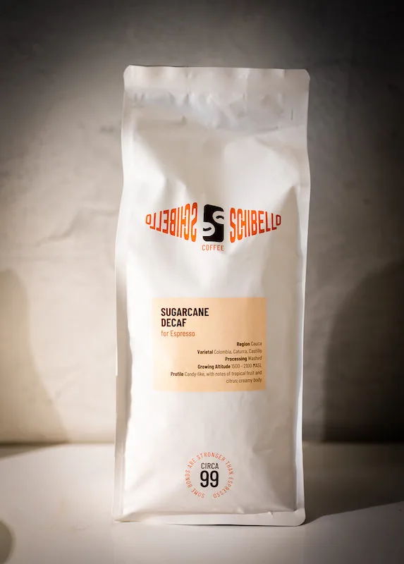 sugarcane decaf, colombia coffee from schibello coffee roasters