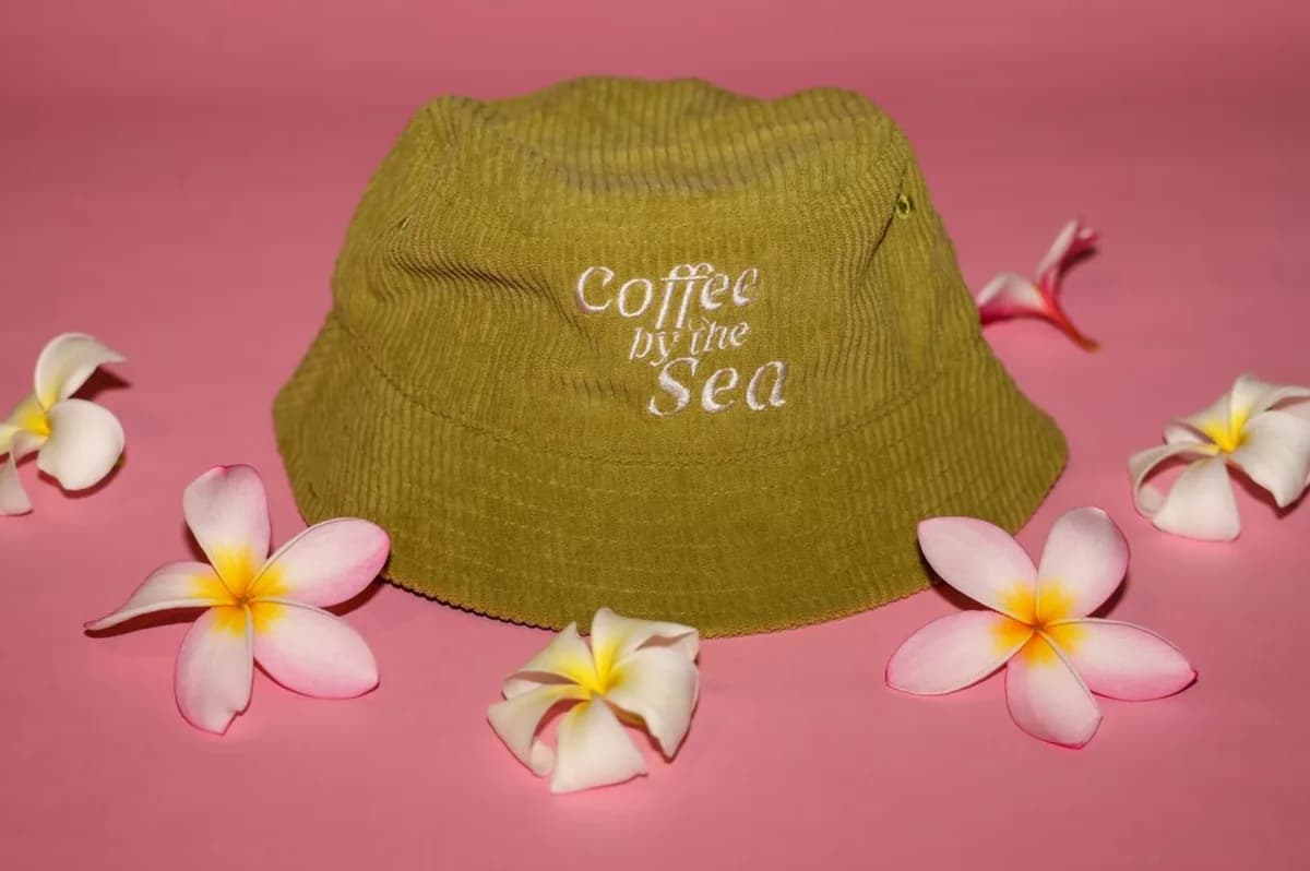 coffee by the sea // bucket hat, indonesia coffee from java kai