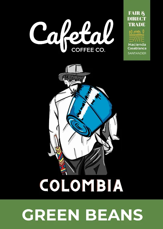 green beans 1 kg - castillo fermented, colombia coffee from cafetal coffee co.