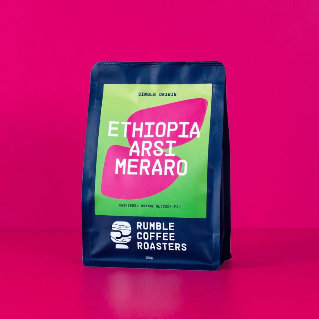 ethiopia arsi meraro espresso, ethiopia coffee from rumble coffee roasters - macaulay road espresso bar