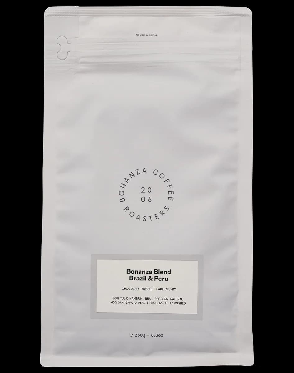 bonanza blend, brazil + peru coffee from bonanza coffee roasters