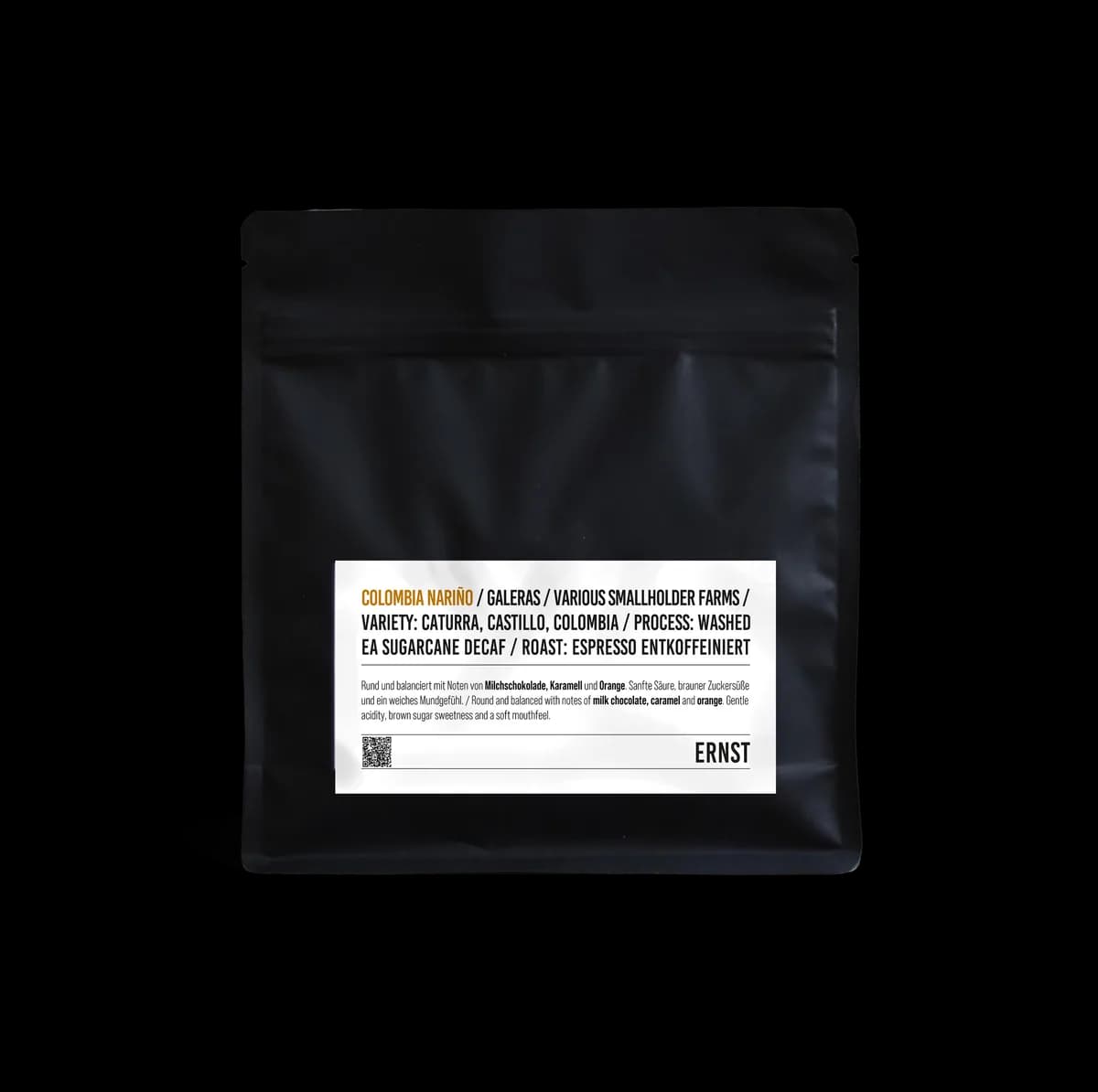 colombia galeras decaf espresso, colombia coffee from ernst kaffeeröster