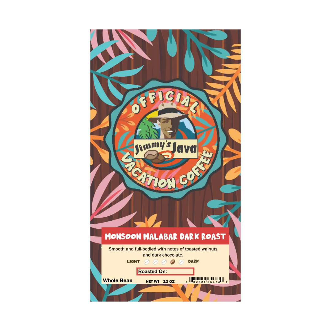 4oz bag of monsoon malabar dark roast coffee (dr bombay), india coffee from jimmy's java