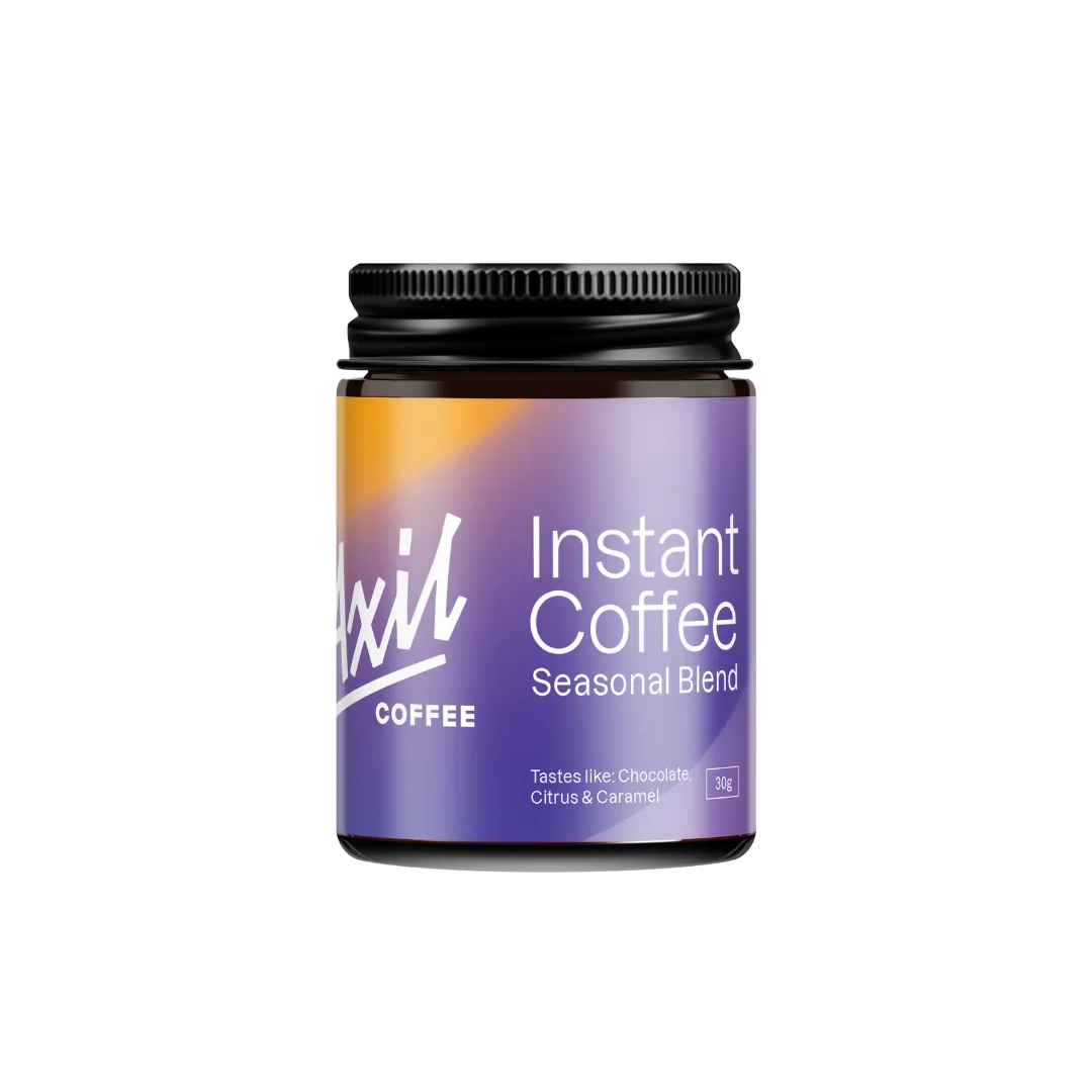 instant coffee, colombia + brazil + el salvador coffee from axil coffee roasters hawthorn