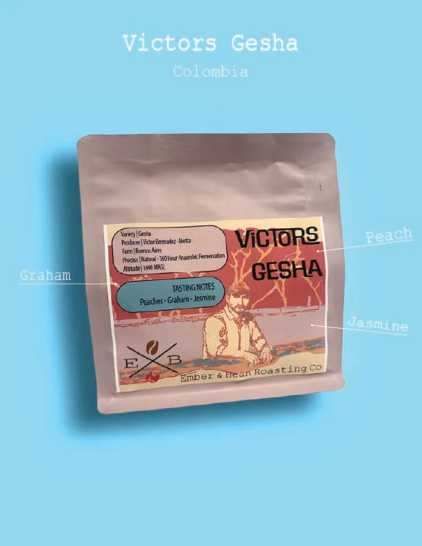 victors geisha, colombia coffee from ember and bean roasting co