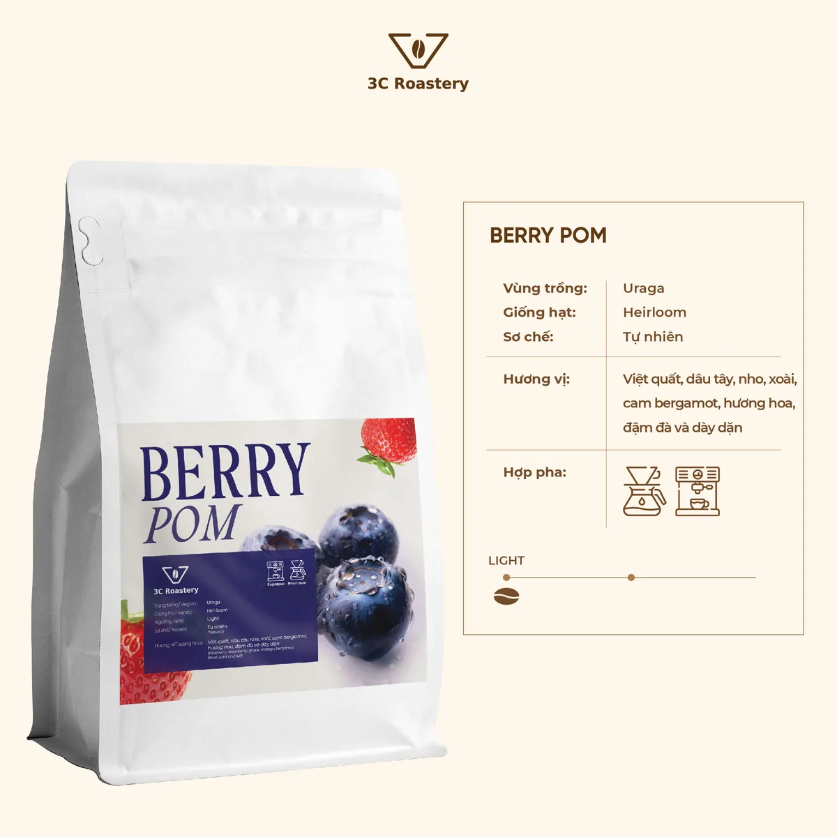 berry pom, ethiopia coffee from 3c roastery