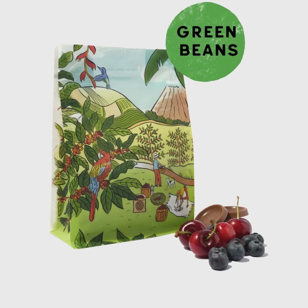 green brazilian santos, indonesia + sumatra coffee from coffee bean shop