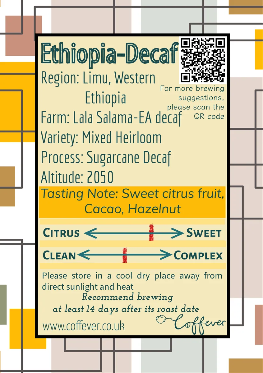 sugarcane decaf ethiopia, ethiopia coffee from coffever coffee roastery