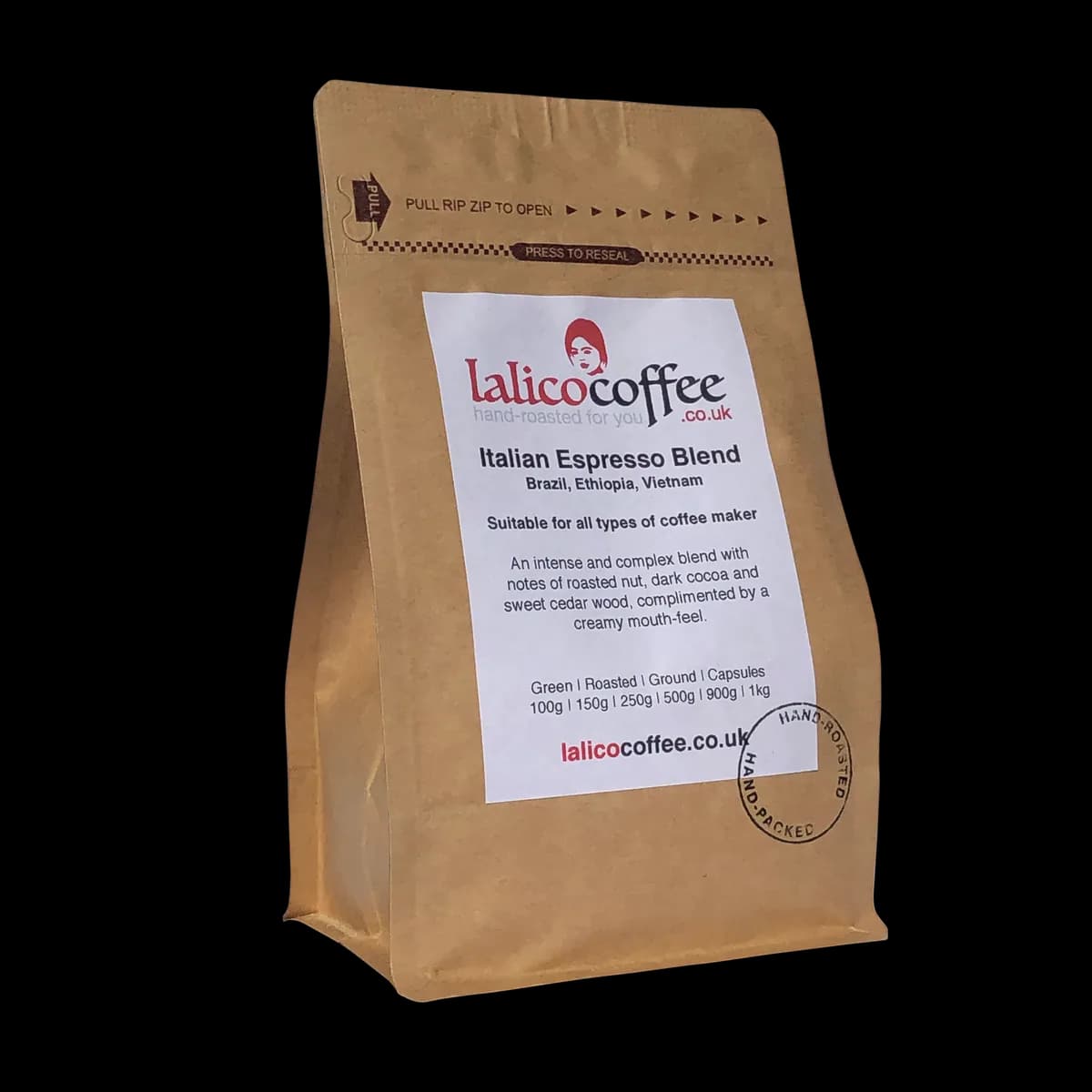 italian espresso blend barista's choice, ethiopia + brazil + vietnam coffee from lalico coffee