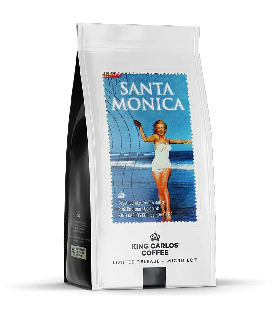 santa monica | pink bourbon honey, colombia coffee from king carlos coffee roasters
