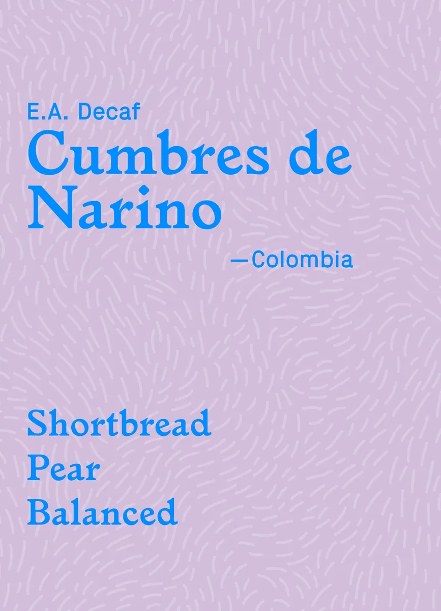 decaf cumbres de narino, colombia coffee from little wolf coffee