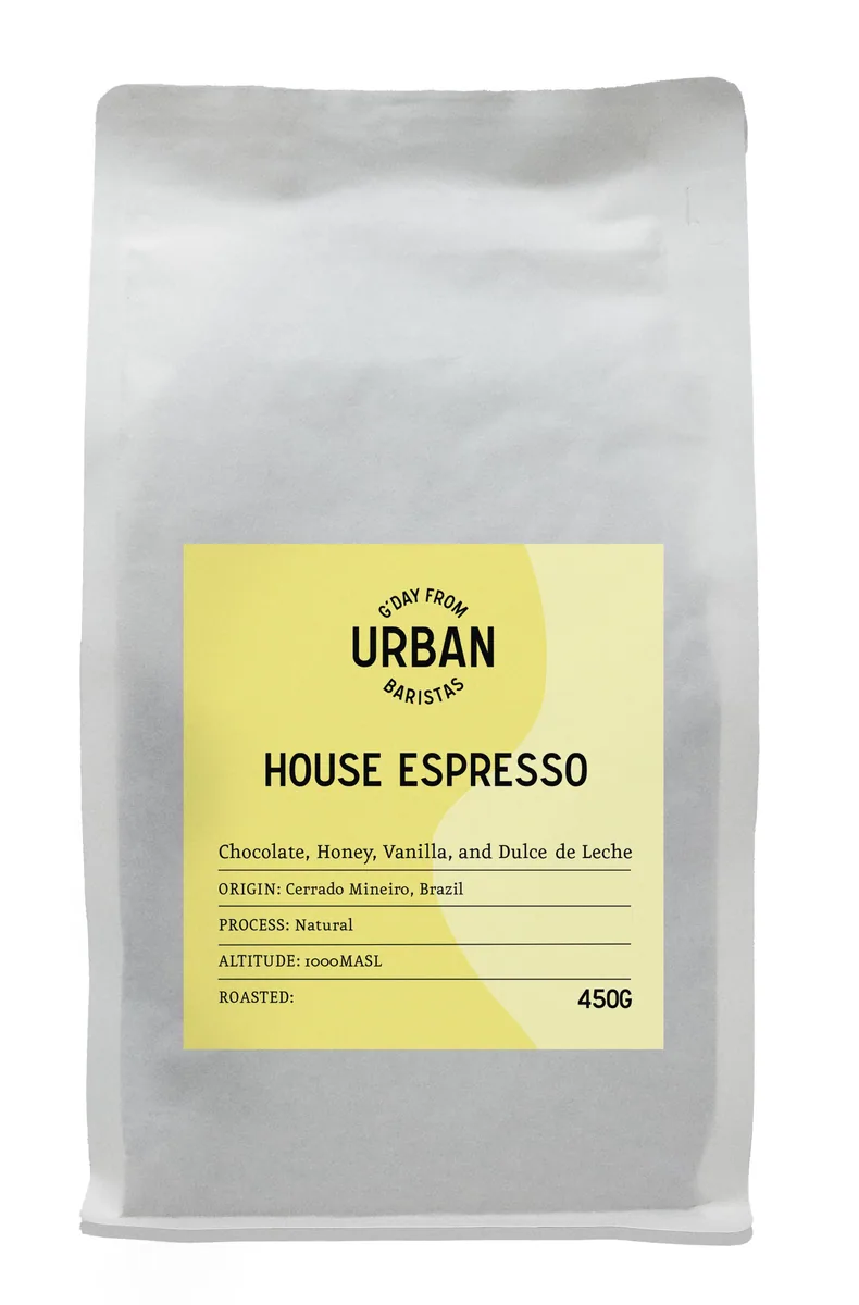 house espresso, brazil coffee from urban baristas roastery
