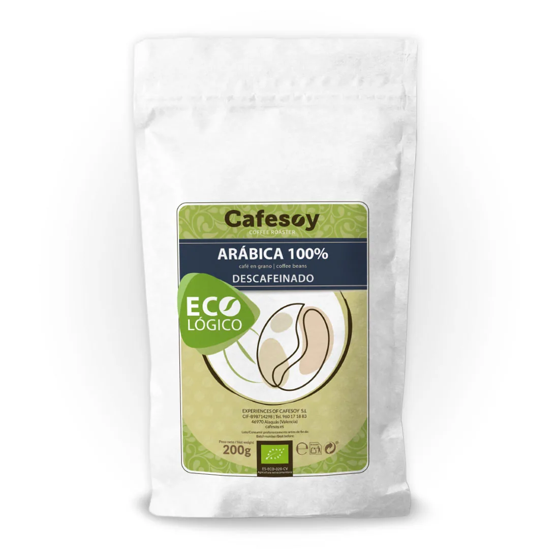 cafe descafeinado ecologico 200 gr, honduras + el salvador coffee from cafés cafesoy | café especialidad | tienda café online