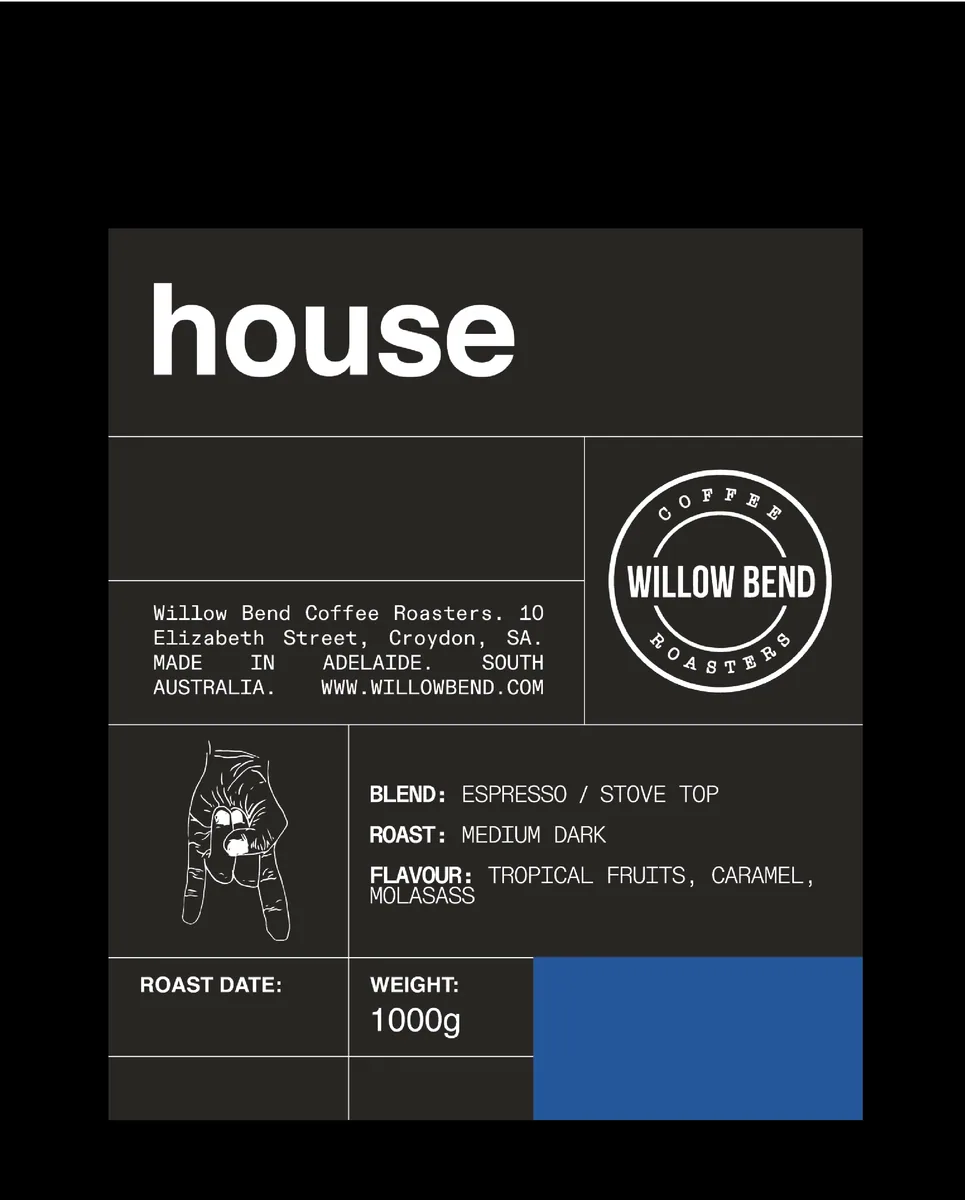 house blend, colombia + brazil coffee from willow bend coffee roasters