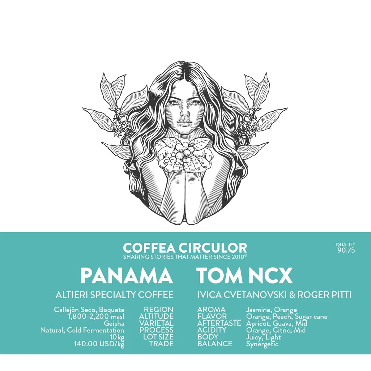 panama altieri tom geisha natural cold, panama coffee from coffea circulor