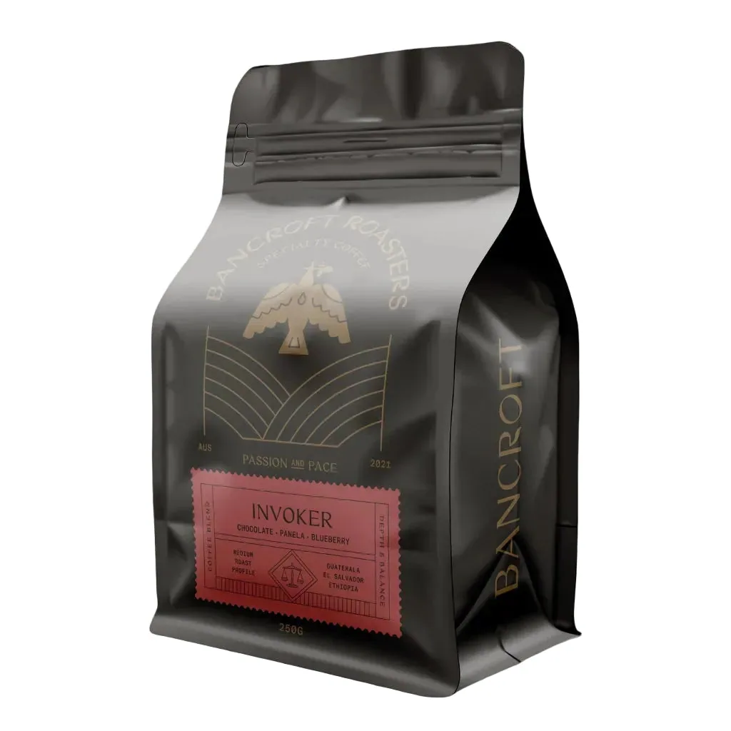 invoker blend, ethiopia + guatemala + el salvador coffee from bancroft roasters bardon
