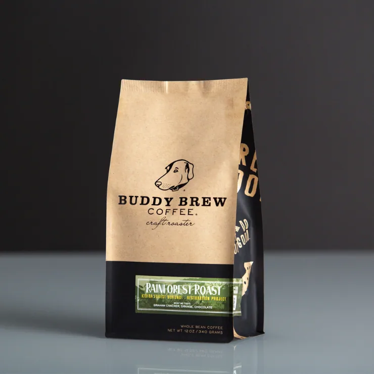rainforest roast - kibira forest reforestation project, burundi coffee from buddy brew coffee