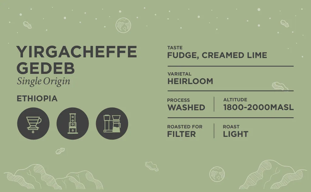 ethiopia - yirgacheffe gedeb, ethiopia coffee from rocketfuel coffee roasters