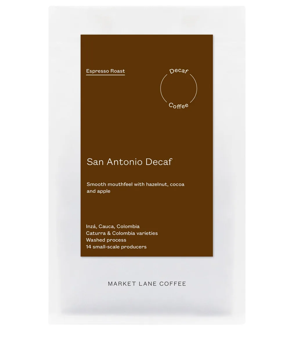 san antonio decaf, colombia coffee from market lane coffee - hq & roastery