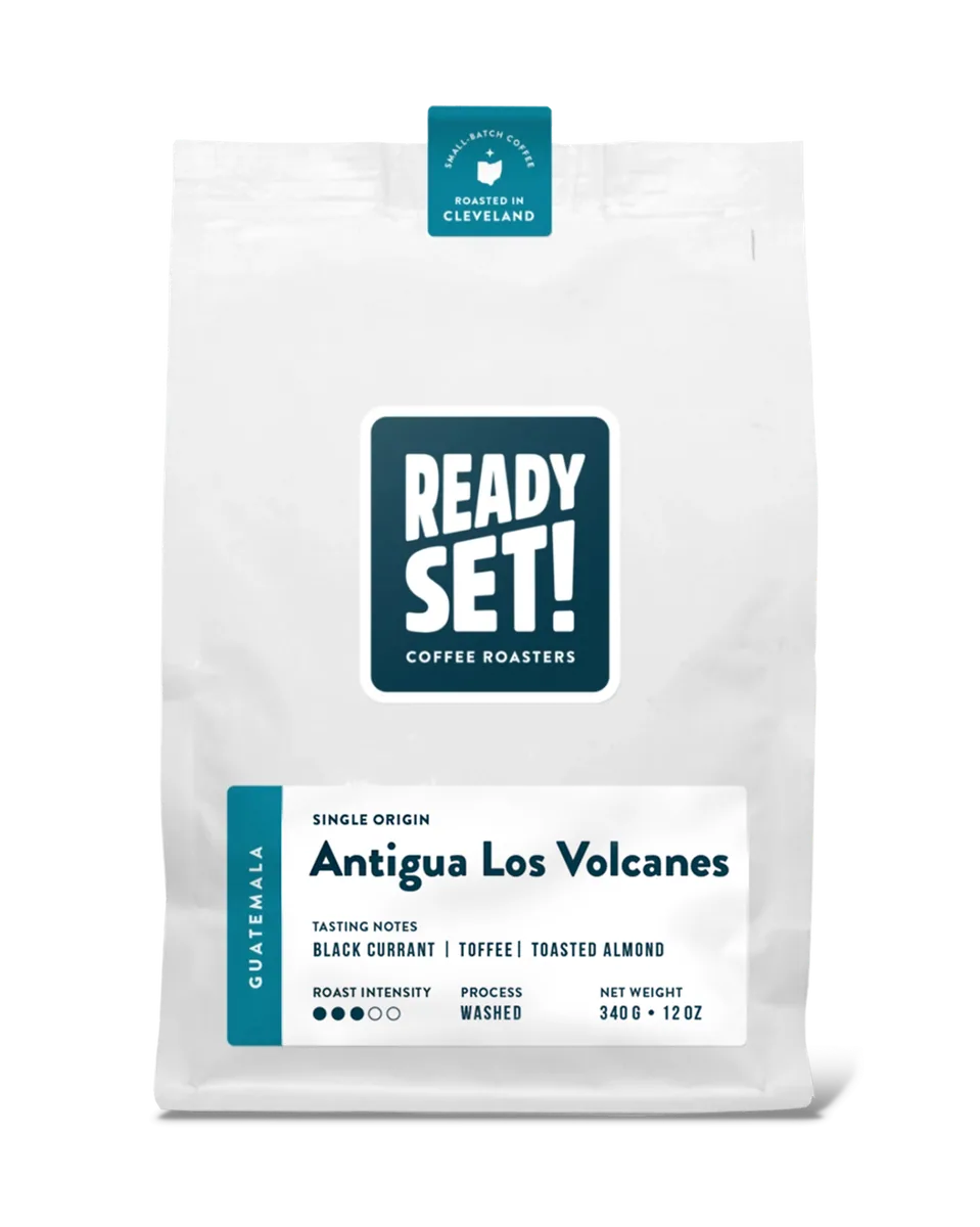 guatemala antigua los volcanes, guatemala coffee from ready set coffee roasters