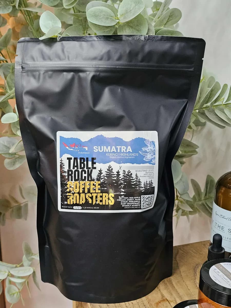 sumatra kerinci highlands | medium - light roast coffee 2lb bag, indonesia + sumatra coffee from table rock coffee roasters