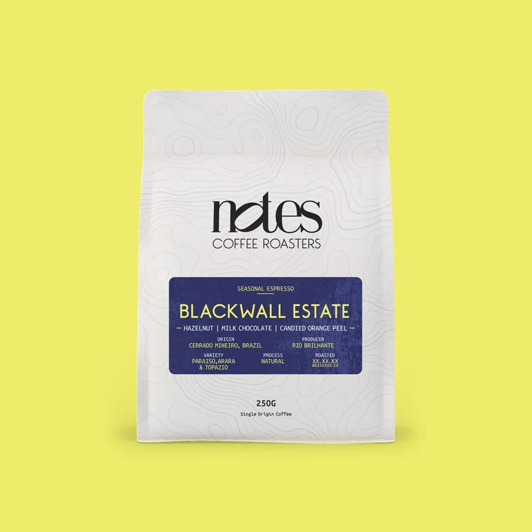 blackwall estate espresso | brazil, brazil coffee from notes coffee roasters