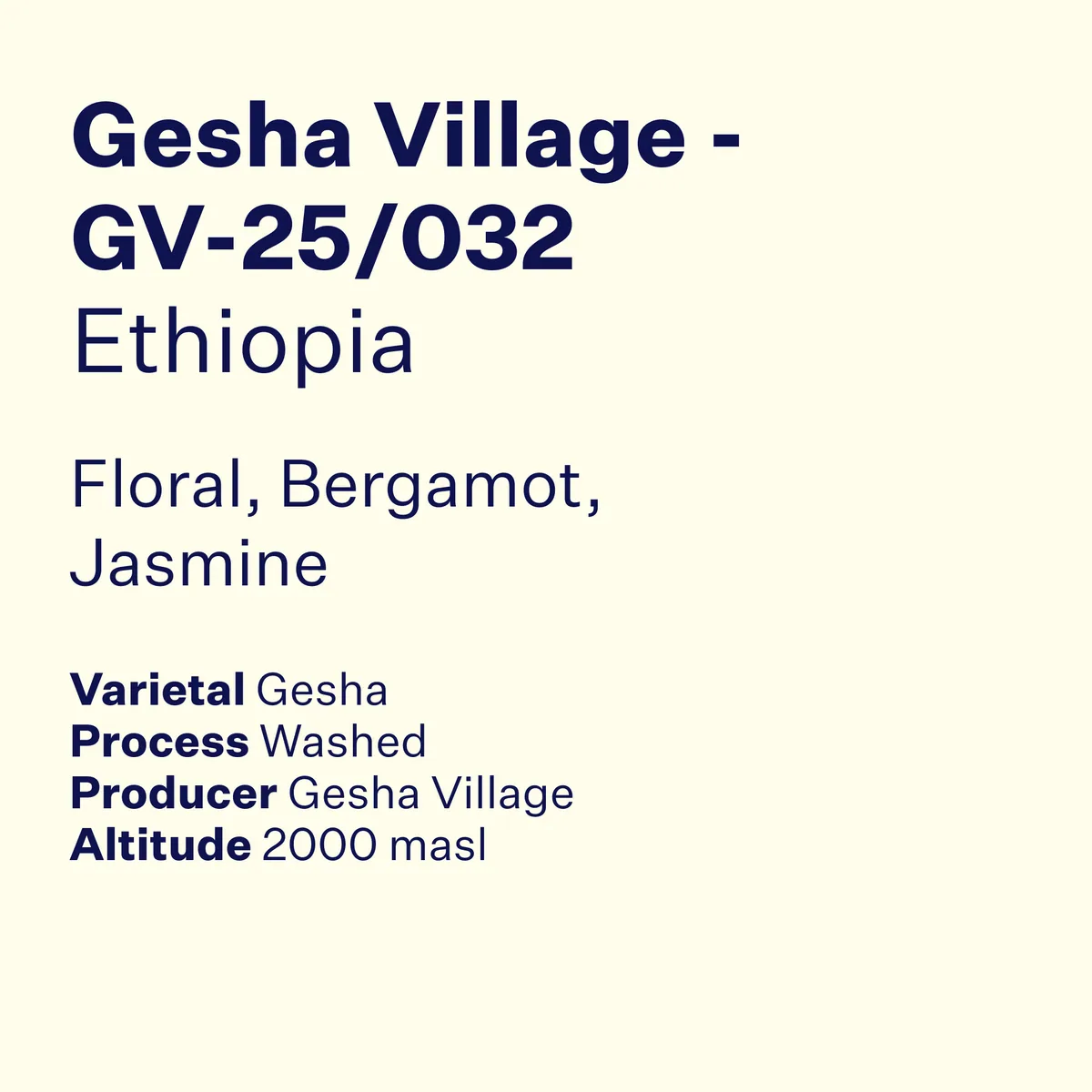 ethiopia gesha village lot gv-25/032, ethiopia coffee from high note roasters