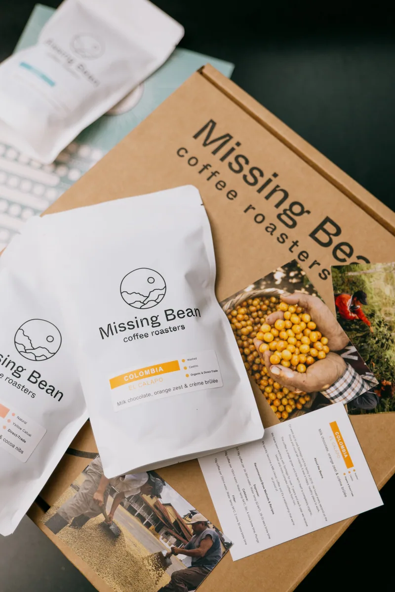 multi-coffee tasting box, ethiopia + rwanda + brazil + peru + nicaragua coffee from missing bean abingdon
