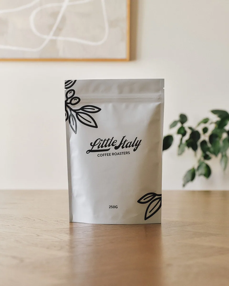 right on q - limited blend, ethiopia + brazil coffee from little italy coffee roasters - roastery