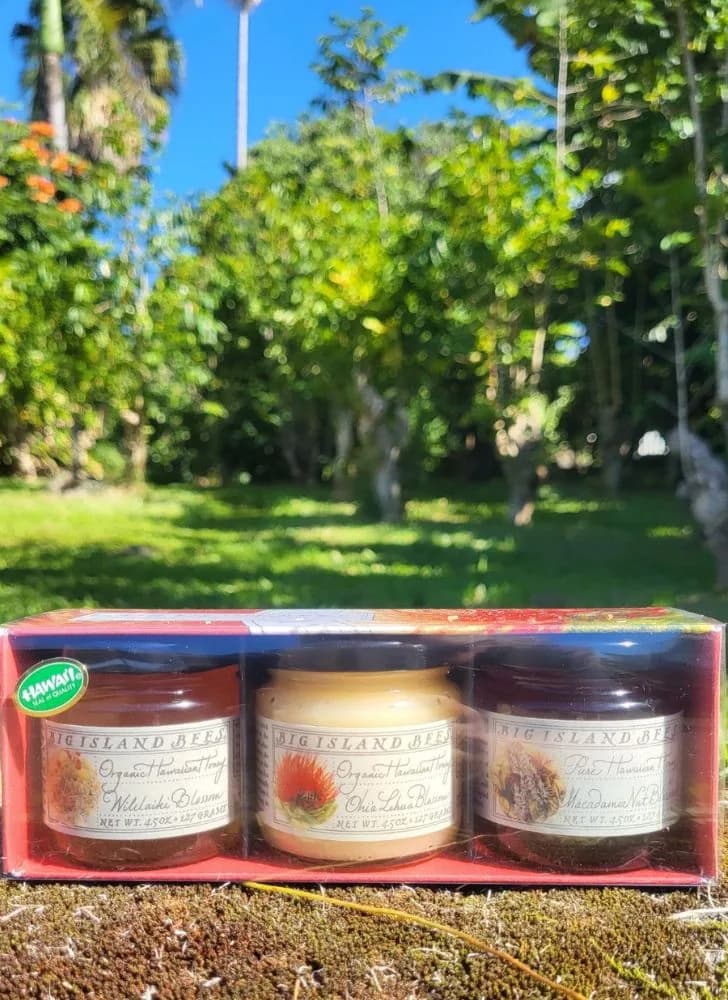 organic hawaiian honey - combo 3 pack - 4.5 oz jars, hawaii coffee from greenwell farms