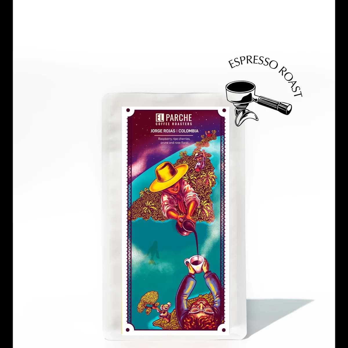 jorge rojas - pink bourbon - single origin - colombia, colombia coffee from el parche coffee roasters cafe