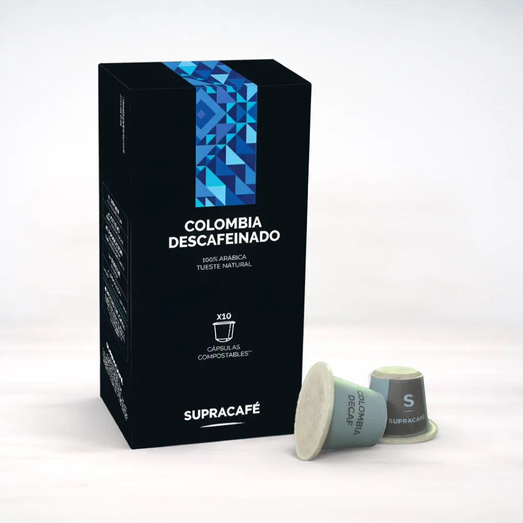 cápsulas origen colombia descafeinado · compostables, colombia coffee from supracafé s.a.