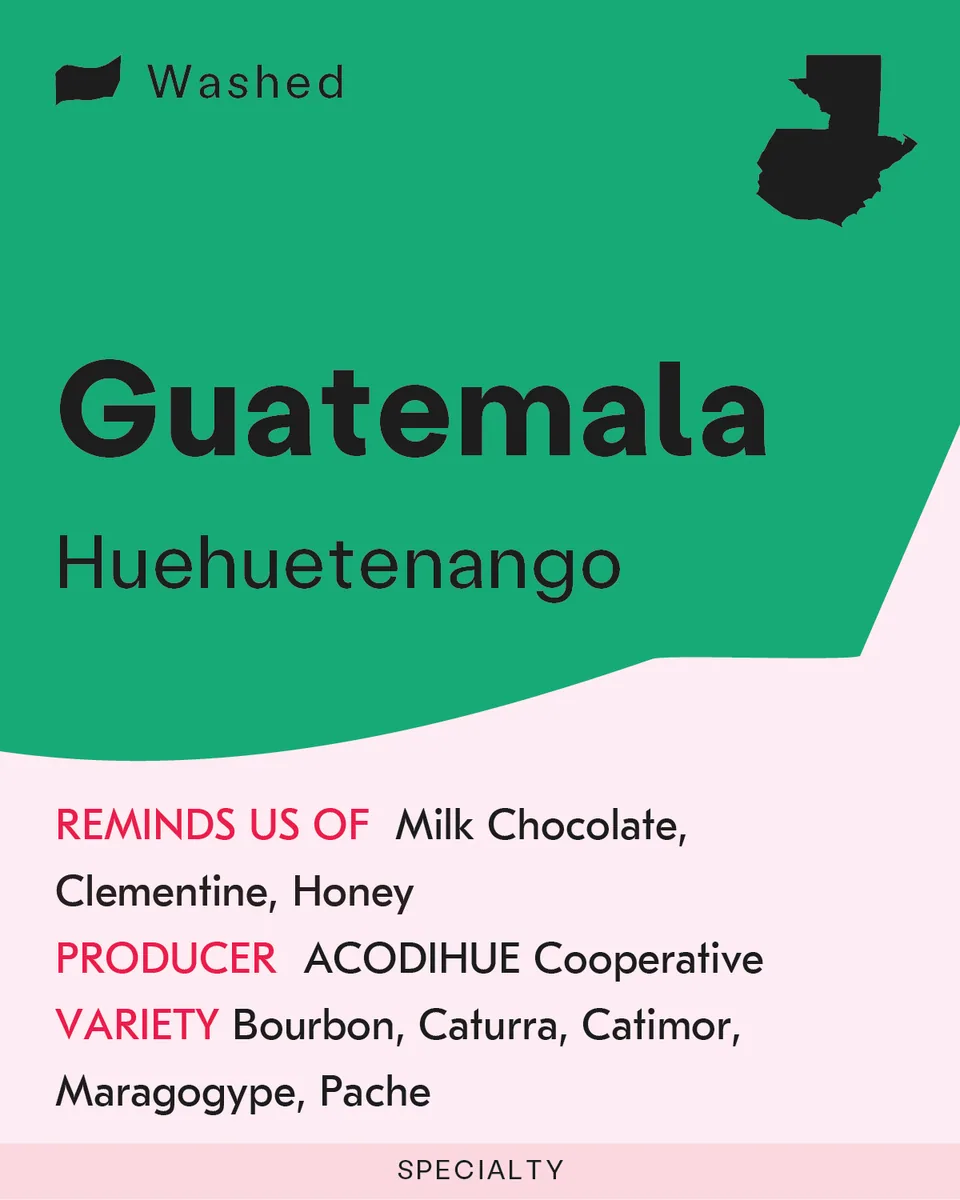 guatamela, huehuetenango, guatemala coffee from sk coffee: coffee bar & roastery