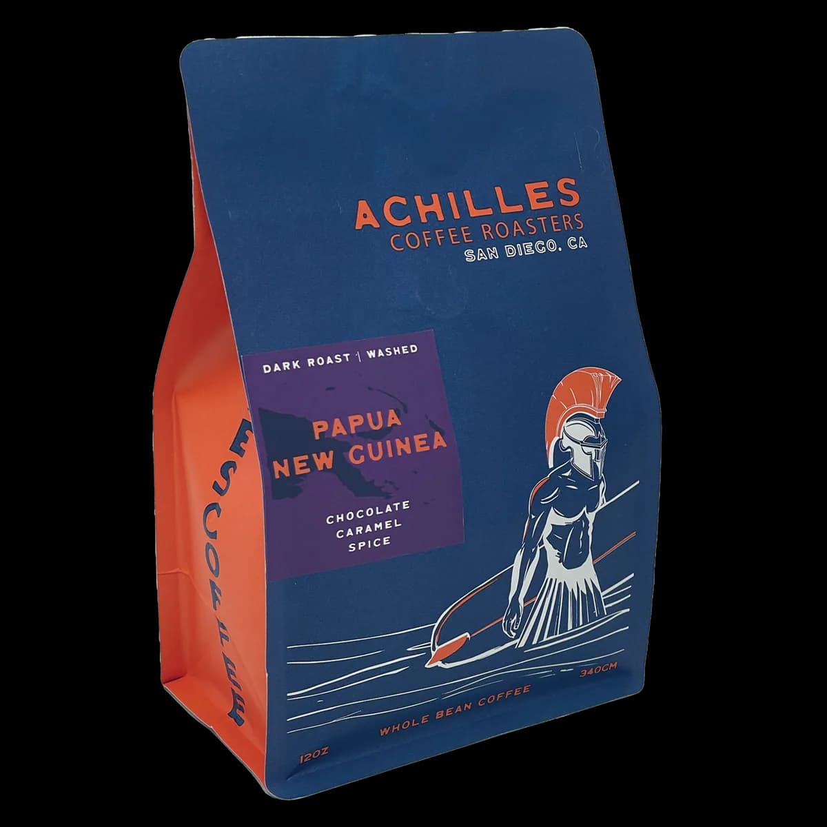 papua new guinea dark roast single origin coffee, papua new guinea coffee from achilles coffee solana beach