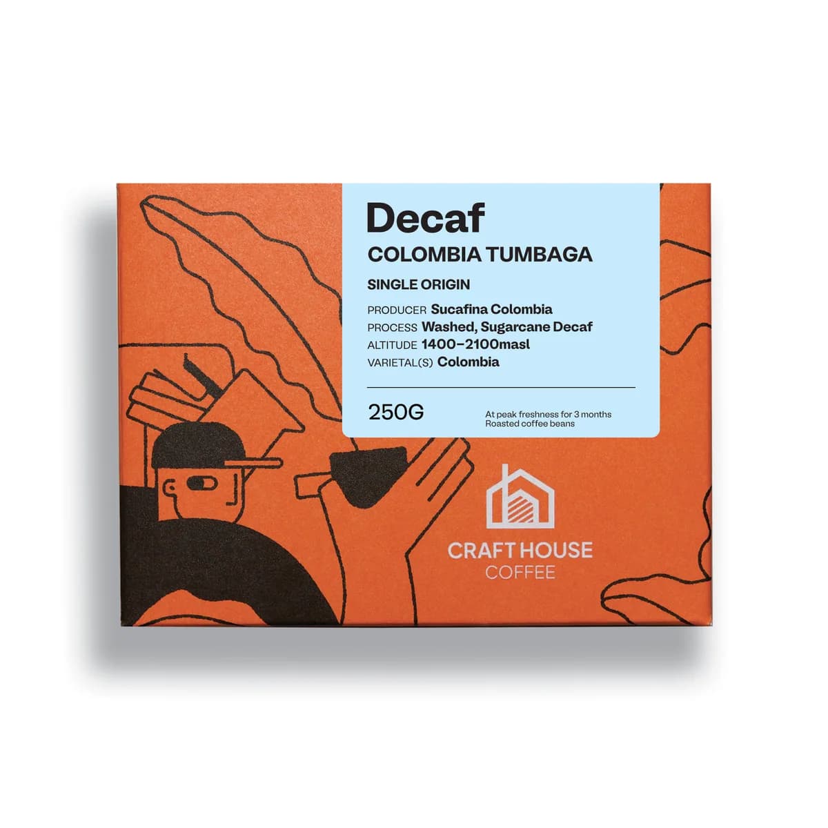 decaf colombia tumbaga, colombia coffee from craft house coffee