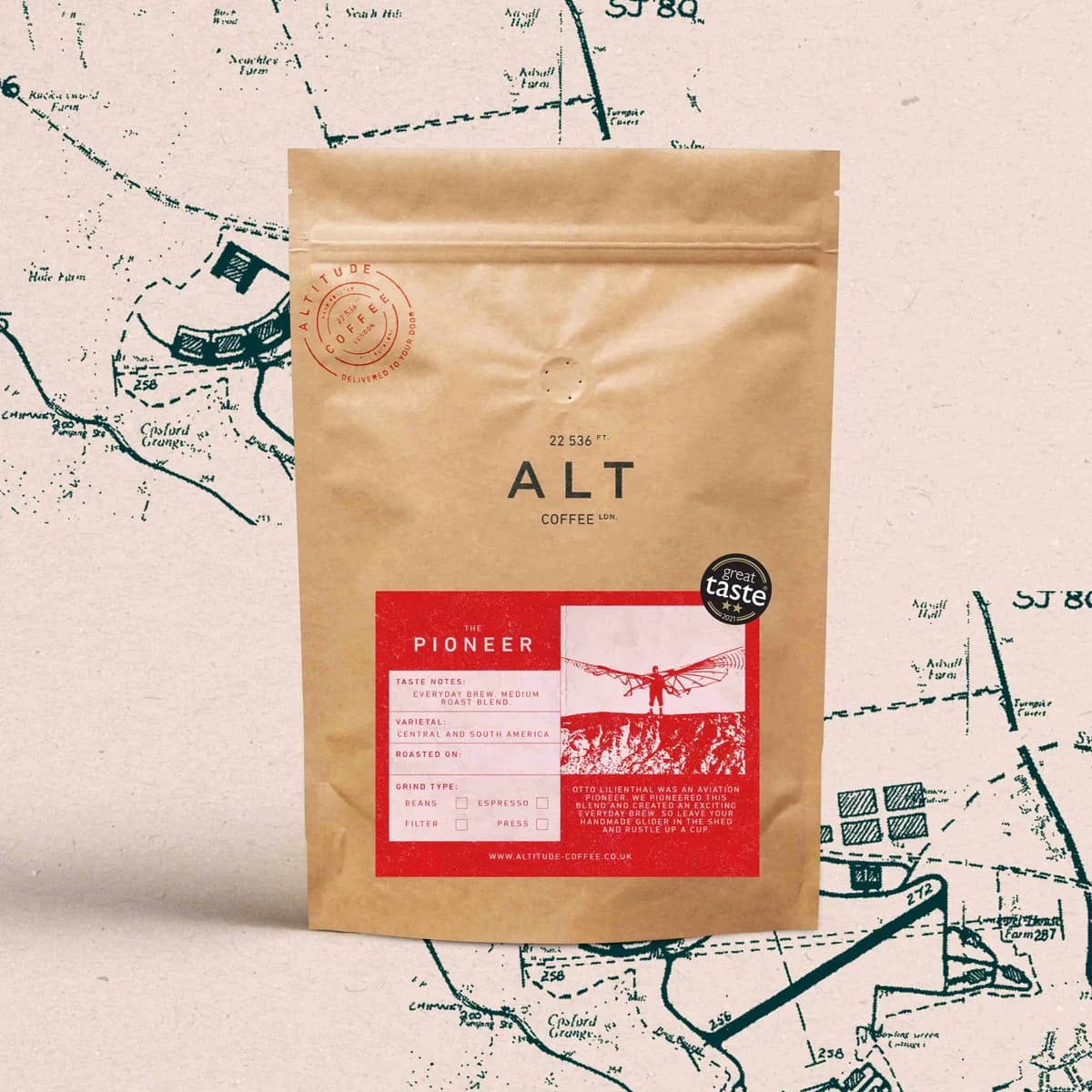 the pioneer blend, brazil + guatemala coffee from altitude coffee london