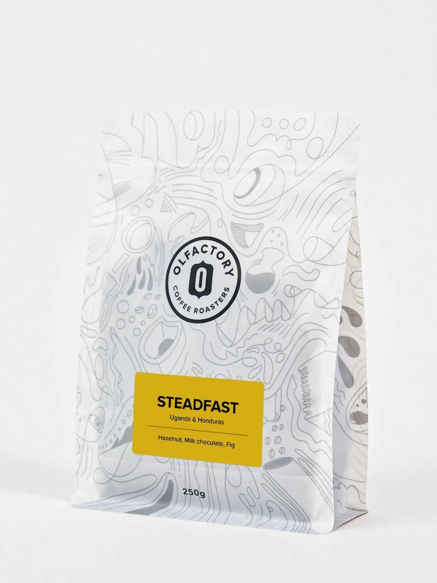 steadfast, uganda + honduras coffee from olfactory coffee roasters