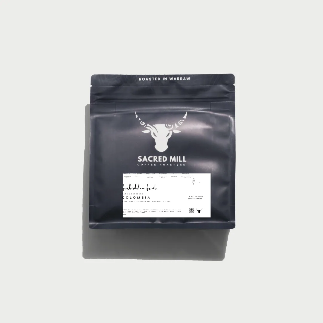 forbidden fruit - colombia las patios espresso (geisha -washed-fruit infused experimental) 200g, colombia coffee from sacred mill coffee roasters