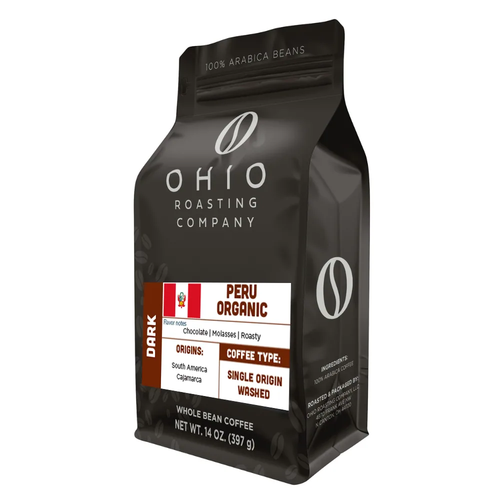 organic peru dark, peru coffee from ohio roasting company
