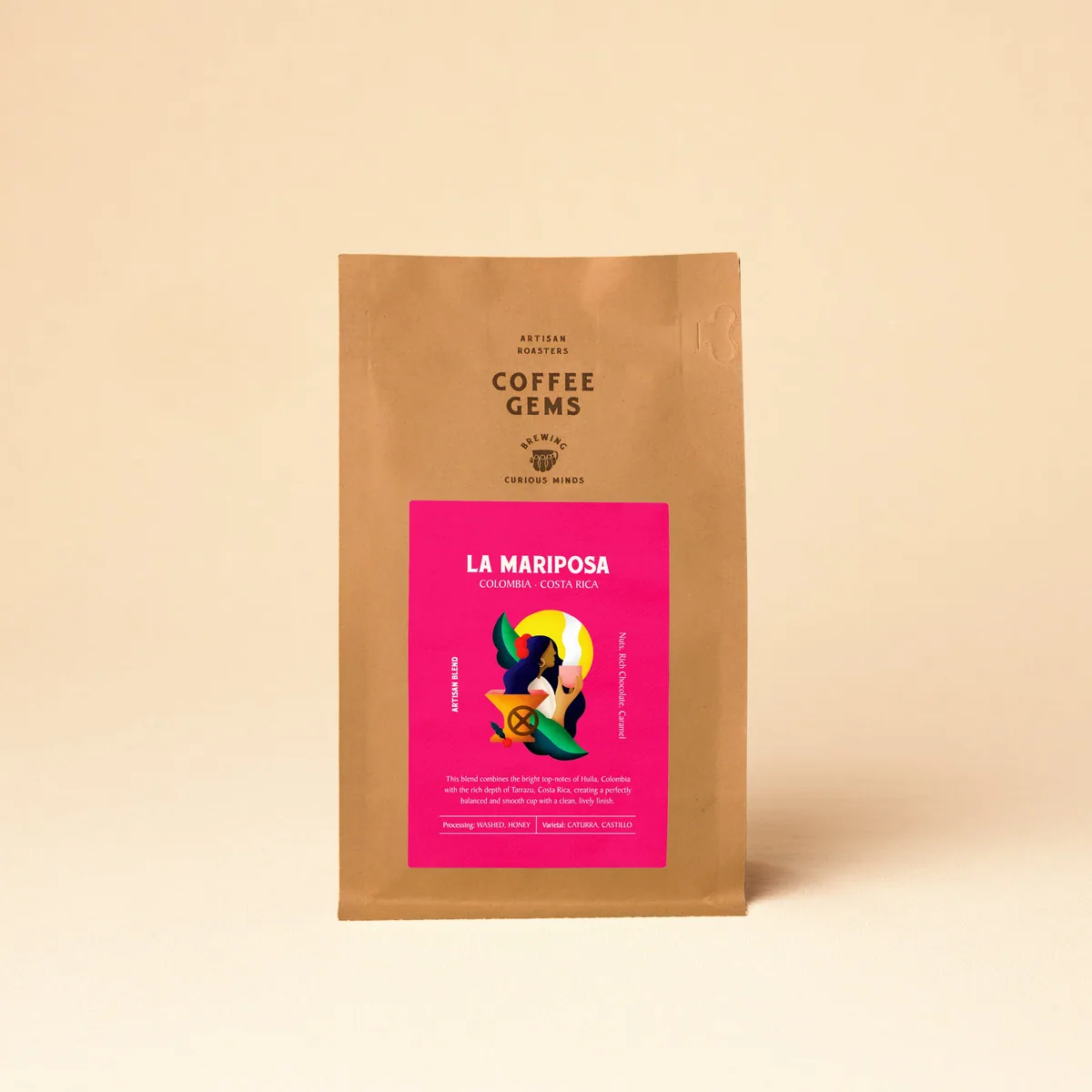 la mariposa - blend, colombia + costa rica coffee from coffee gems artisan roasters & coffee shop