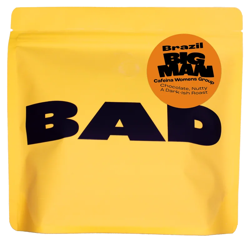 big man • brazil • darkish roast, brazil coffee from bad coffee