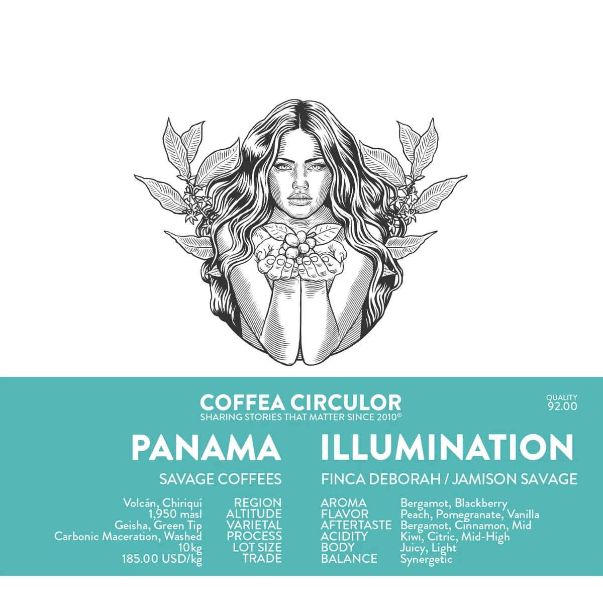 panama savage coffees finca deborah illumination geisha carbonic maceration washed, panama coffee from coffea circulor